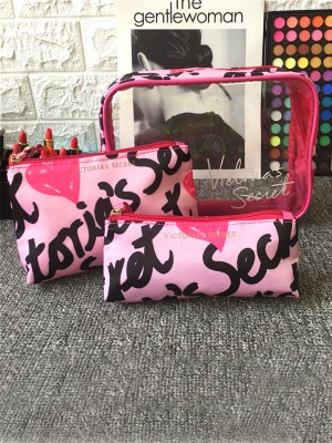 VCHB-270*VICTORIA'S SECRET 3PCS COSMETIC POUCH SET (WORDING)